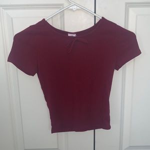 Fitted crimson sweetheart top